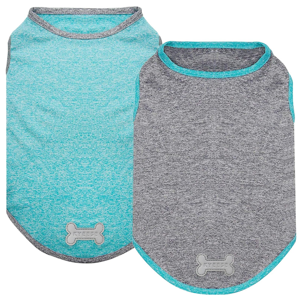 Camiseta KYEESE para perro en gris y azul, secado rápido para paseos.