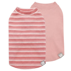 Camiseta KYEESE waffle rosa para perro pequeño, ajuste cómodo en paseos