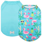 KYEESE camisetas para perros con patrón flamingo, ideales para salidas veraniegas