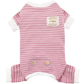 KYEESE Pijama para perro con rayas rosa, cómodo para uso diario