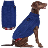 Sudadera KYEESE para perro con cuello alto y tejido cable, ideal para paseos fríos.