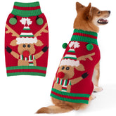 KYEESE suéter para perro con patrón de reno, festivo y cómodo.