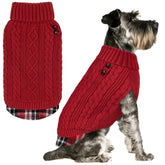 KYEESE suéter suave para perros visto de frente, ideal para paseos fríos.