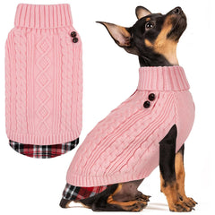 KYEESE sueter para perro, tejido jersey, cuello alto, calentamiento suave para días fríos.