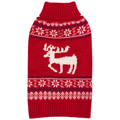KYEESE suéter navideño para perro con reno bordado, ideal para fiestas y paseos festivos.