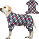 KYEESE pijama para perros con estampado a cuadros gris, ajuste cómodo para paseos