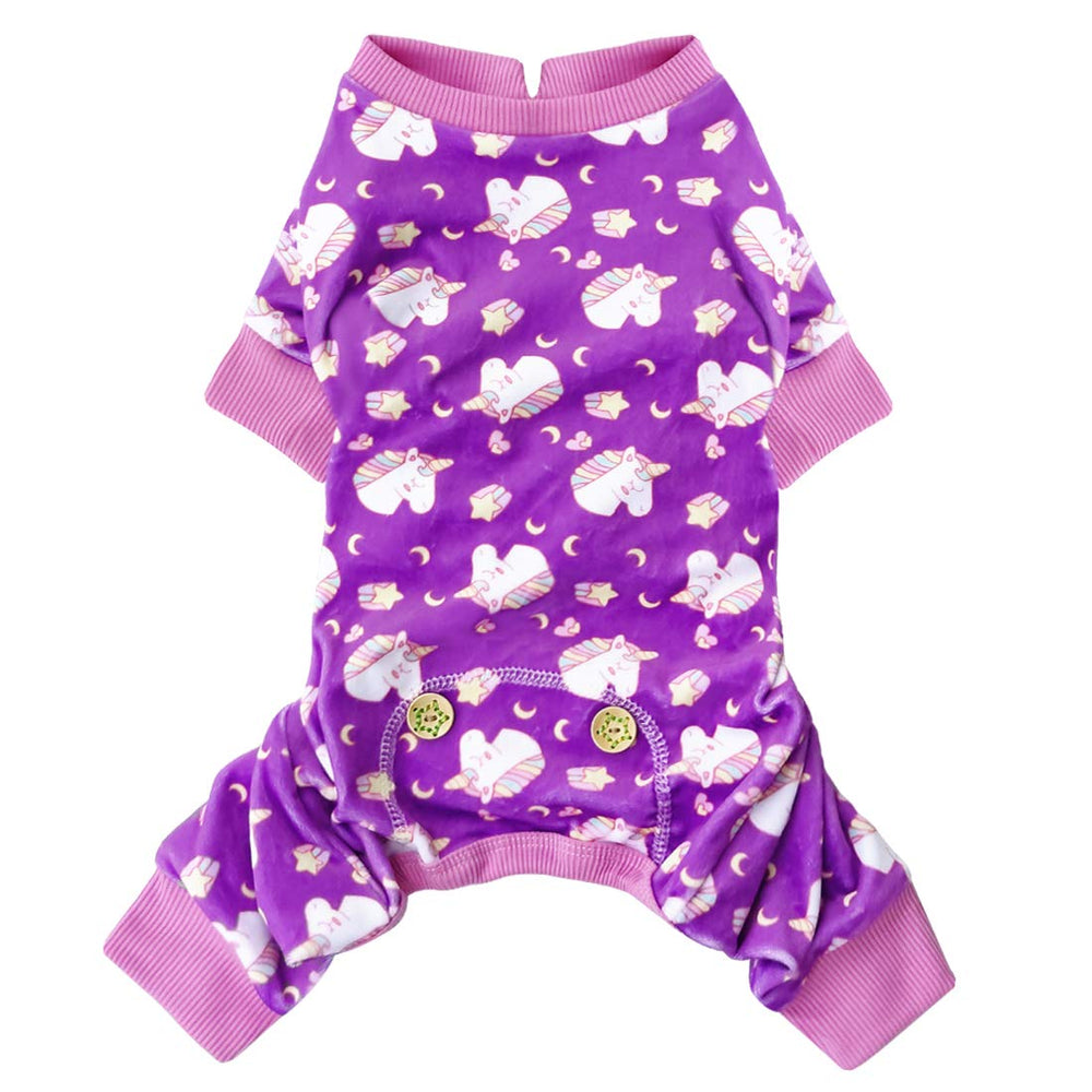 KYEESE pijama para perro con unicornio en terciopelo, cómodo para uso diario