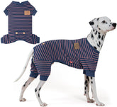KYEESE pijamas para perro rayas terciopelo suave para descanso diario.