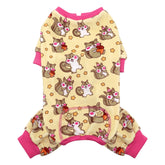 KYEESE pijama para perros con patrón ardilla-listada, ideal para paseos con estilo.