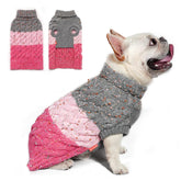 KYEESE suéter para perro con bloques de color rosado, cálido para otoño.