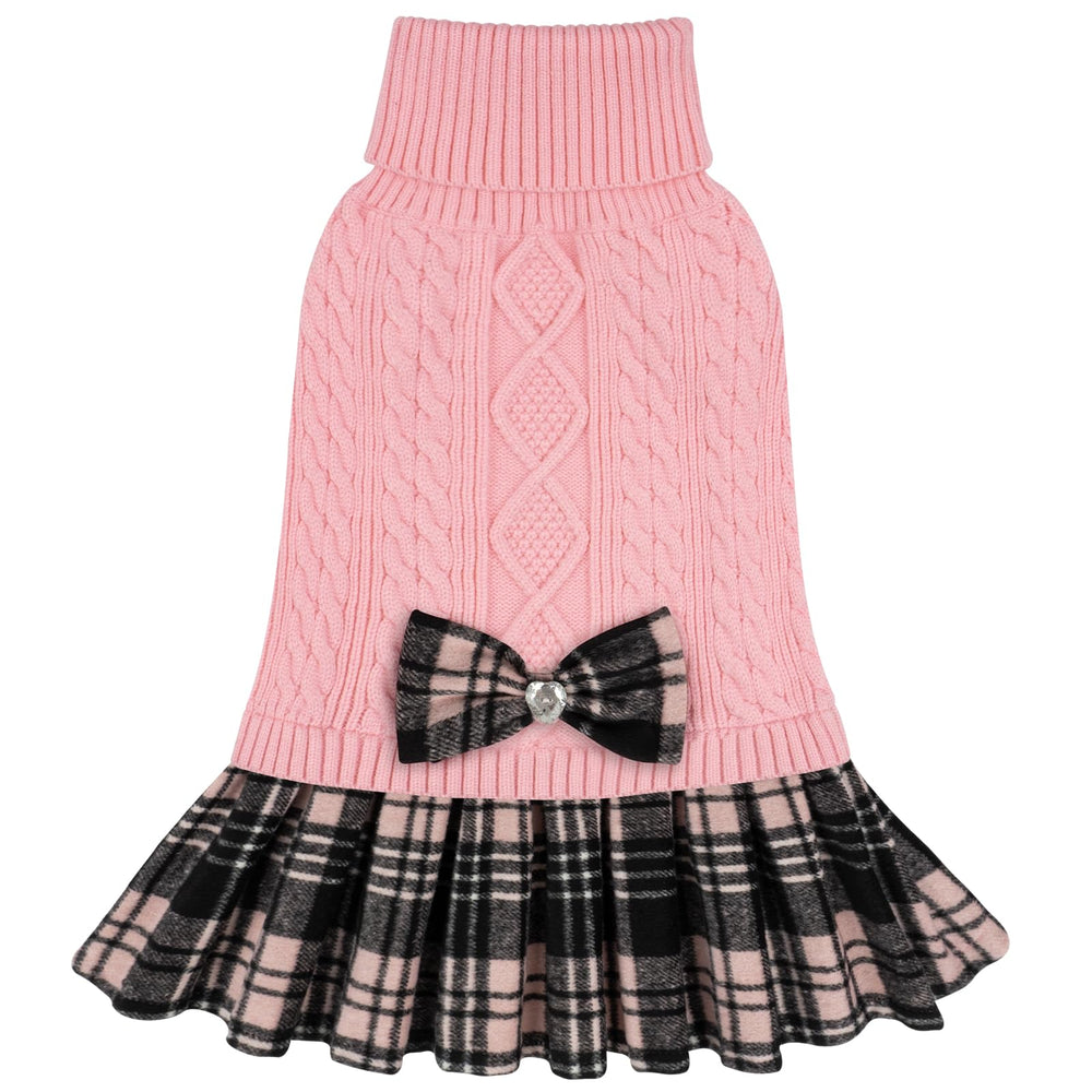 Suéter KYEESE para perros con cuello alto en rosa, cómodo y cálido para paseos.