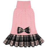 Suéter KYEESE para perros con cuello alto en rosa, cómodo y cálido para paseos.