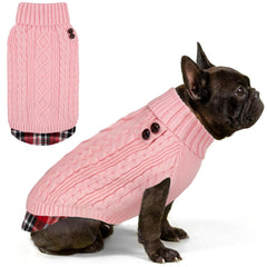 KYEESE suéter para perro con punto cable, suave y cálido para paseos.