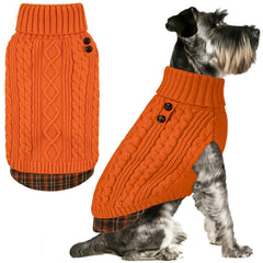 KYEESE suéter para perro tricotado con parcheado de cuadros, ideal para paseos diarios