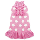 KYEESE sueter vestido para perro con lunares rosas, ajuste comodo
