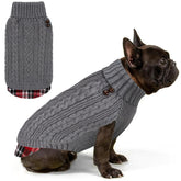 KYEESE: sudadera para perro con cuello alto y cuadros gingham, calidez suave para paseos.