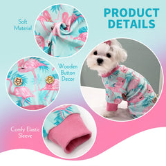 KYEESE pijama para perro con estampado flamenco para estilos divertidos.