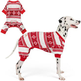 KYEESE pijama para perros con diseño navideño y copos de nieve, ideal para paseos festivos.