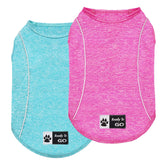 Camiseta KYEESE para perro sin mangas con franja reflectante en azul lago, ideal para paseos nocturnos