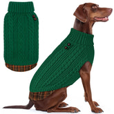 KYEESE suéter para perros grandes con cuello alto y gingham, ideal para clima frío.