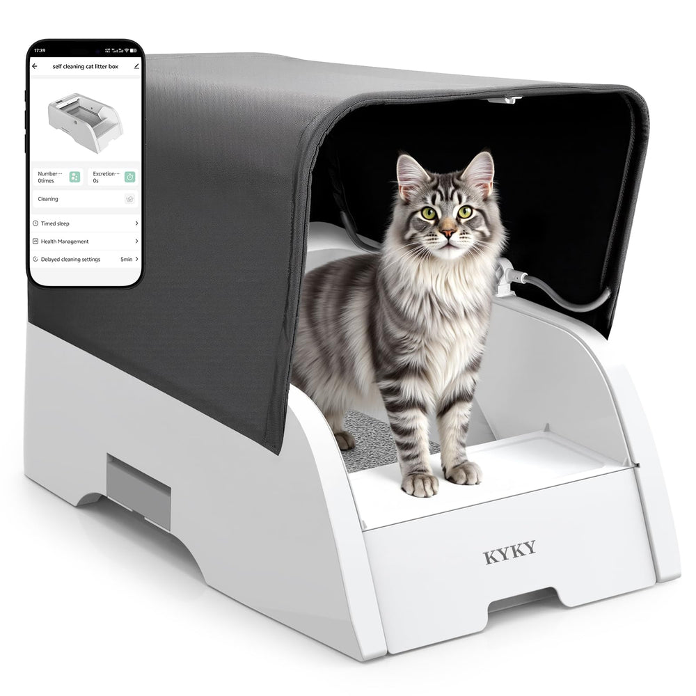 KYKY caja de arena autolimpiante, limpieza rápida y conveniente para gatos.