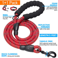 Ladoogo collar ajustable de nylon rojo, cómodo y duradero