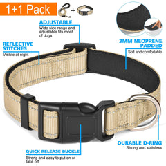 Collar nylon ajustable de Ladoogo, ideal para perros de distintos tamaños durante paseos