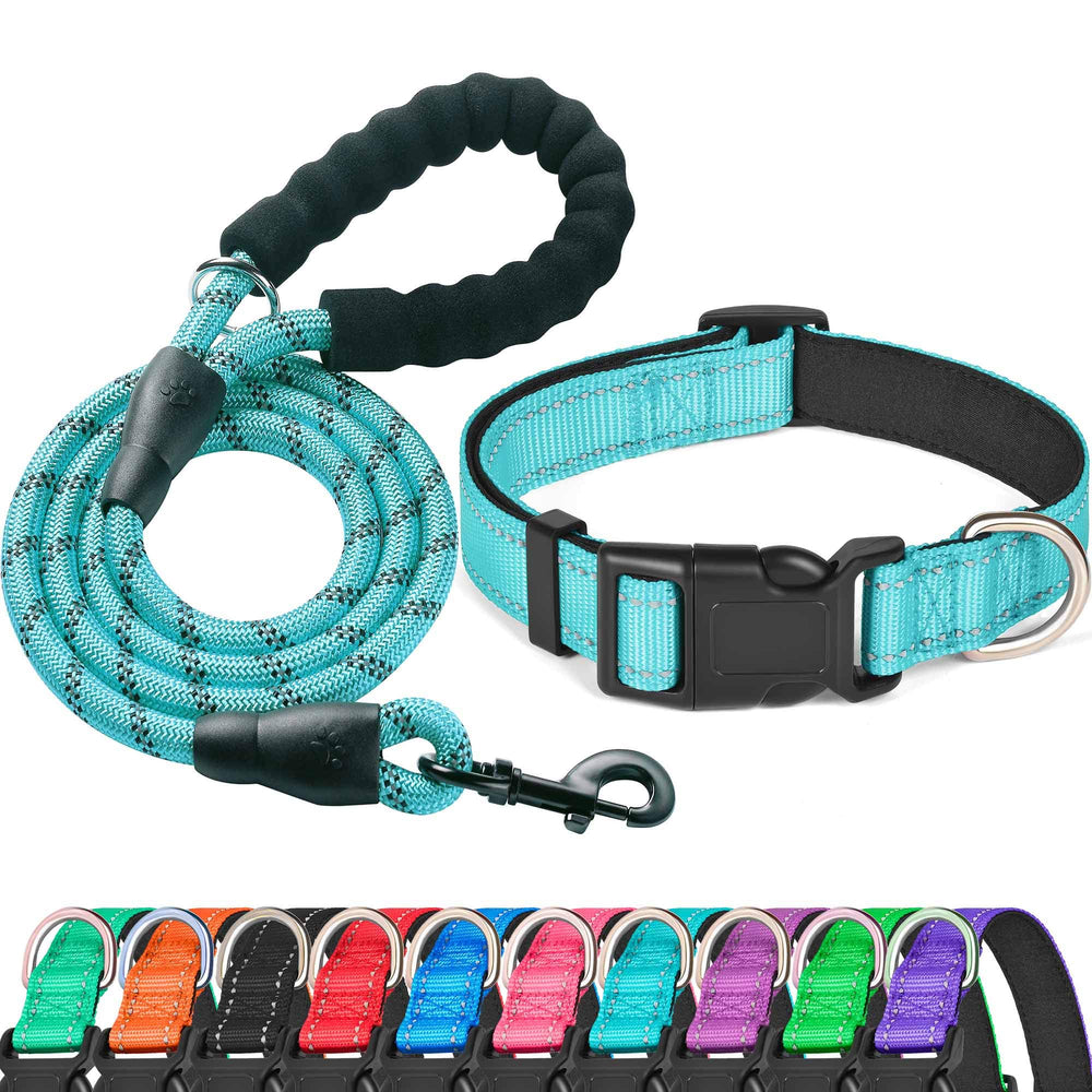 Ladoogo collar reflectivo con neopreno azul para mayor visibilidad nocturna