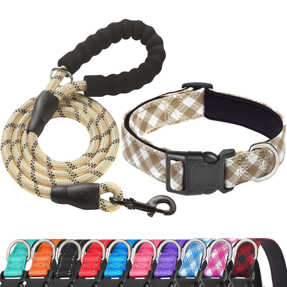 Collar Ladoogo reflectivo con neopreno suave para mayor comodidad nocturna.