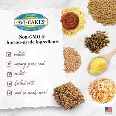 Avi-Cakes de LAFEBER'S con ingredientes naturales sin colorantes artificiales.
