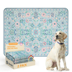 Lahome almohadillas para perros lavables azul botánico protegen el suelo.
