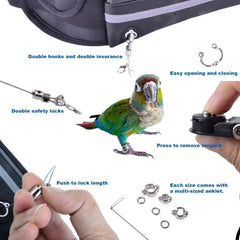 Lamiaraga ajuste de tirantes para aves: ajuste cómodo para tallas múltiples.