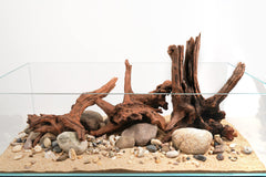 LANDEN Panna driftwood natural en acuario, refugio para peces.