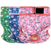 Langsprit pañales femeninos para perras con diseño floral, cómodo para el calor y entrenamiento.