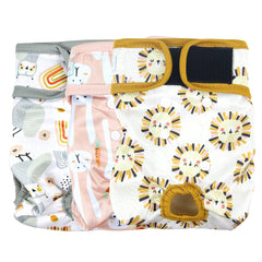Langsprit pañales para perros femeninos lavables, conjunto de tres, útil para casa y paseo.