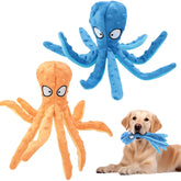 Juguete lanjue pulpo azul con cabeza sonora para atraer al perro
