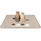 Alfombrilla Lanstics antideslizante para alimento de gato protege el suelo.