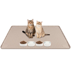 Alfombrilla Lanstics antideslizante para alimento de gato protege el suelo.