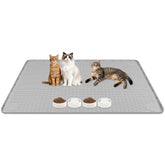 Mantel de comida para gato Lanstics, gran tamaño 127 x 89 cm, ideal para varios cuencos.