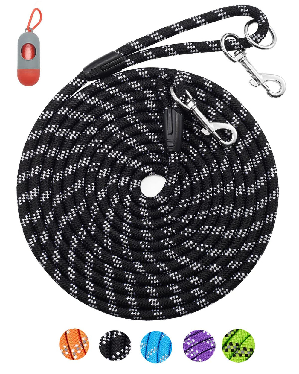 Lanwandeng correa larga 50ft reflectiva para perro grande, ideal para paseos nocturnos