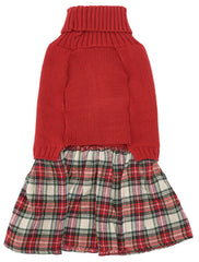 Lanyarco suéter con cuello alto rojo, textura suave y cálida.