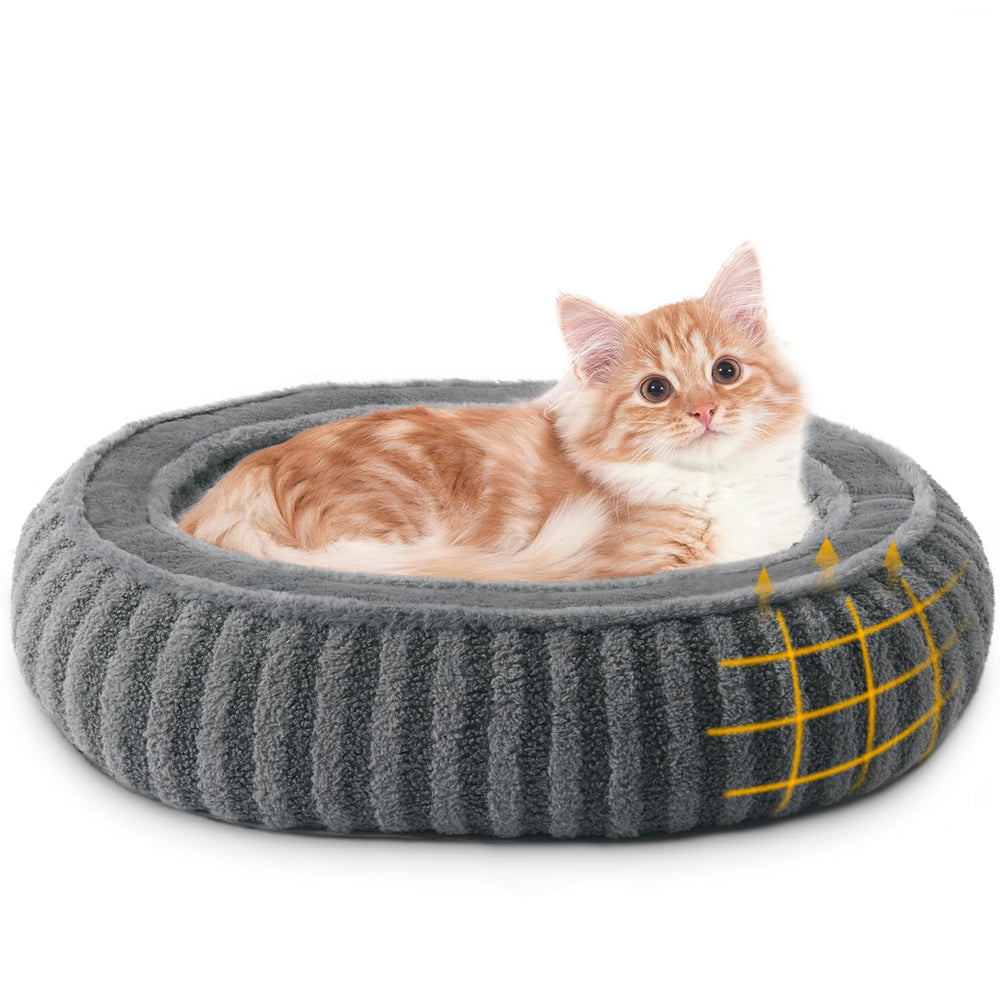 Cama Laojin Balhen exterior 21x19x6 pulgadas en gris para mascotas pequeñas.