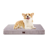 Laojin Balhen cama ortopédica para perros con rayas, soporte cómodo para mascotas medianas.