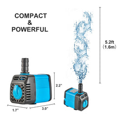 Bomba LAPOND 7W con alcance de elevación de 1,6 m.