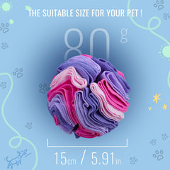Larimuer Snuffle Ball en dos tamaños para perros de diferentes tamaños.