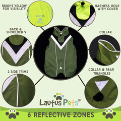 Lautus Pets capa de lluvia XXL vista trasera para mayor protección