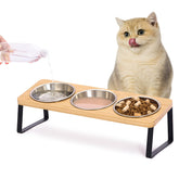 Lawfery tazones elevados para gato con inclinación de 15°, comodidad al comer sin fatiga de bigotes