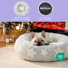 LE SURE cama para gato redonda gris, diseño moderno para rincones elegantes