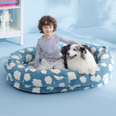 LE SURE Cama Humana para Perro XXL, vista frontal, descanso amplio y cómodo.