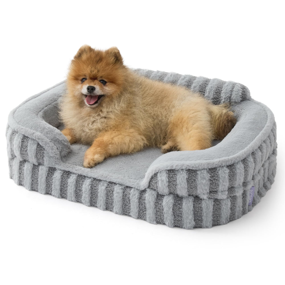 Cama LE SURE para perros pequeños con soporte ortopédico suave.